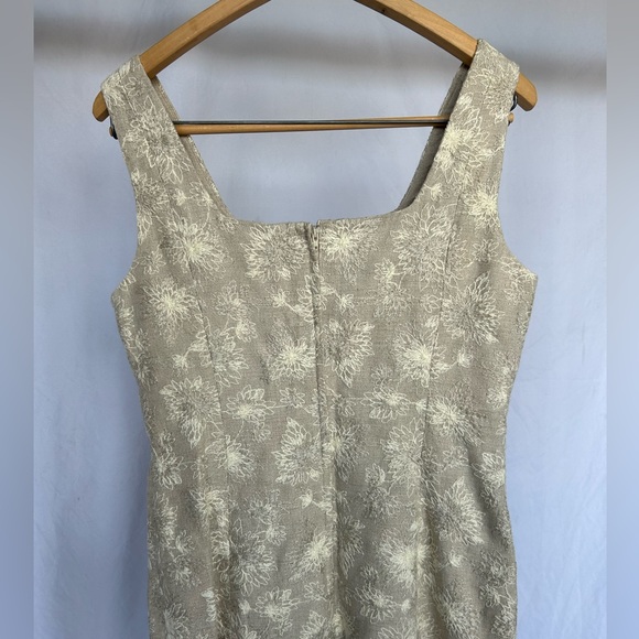 Vintage Wheat Embroidered Linen/Cotton Blend Mini Shift Tank Dress sz 8 - Picture 7 of 8